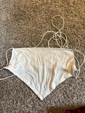 SHEIN White Triangle Bandana Crop Top